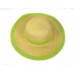 Wide Brim Paper Straw Hat w/ Color Band & Trim - Kiwi - HT-6039KI